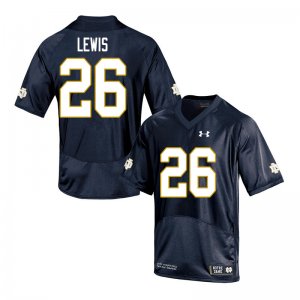 Notre Dame Fighting Irish Men's Clarence Lewis #26 Navy Under Armour Authentic Stitched College NCAA Football Jersey UGW7199PM